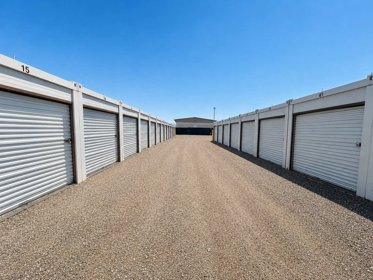 Row of self storage units at Vail Storage