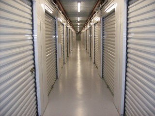 hallway of storage units
