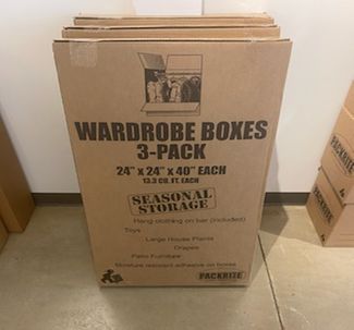 3 Pack Cardboard Wardrobe Boxes