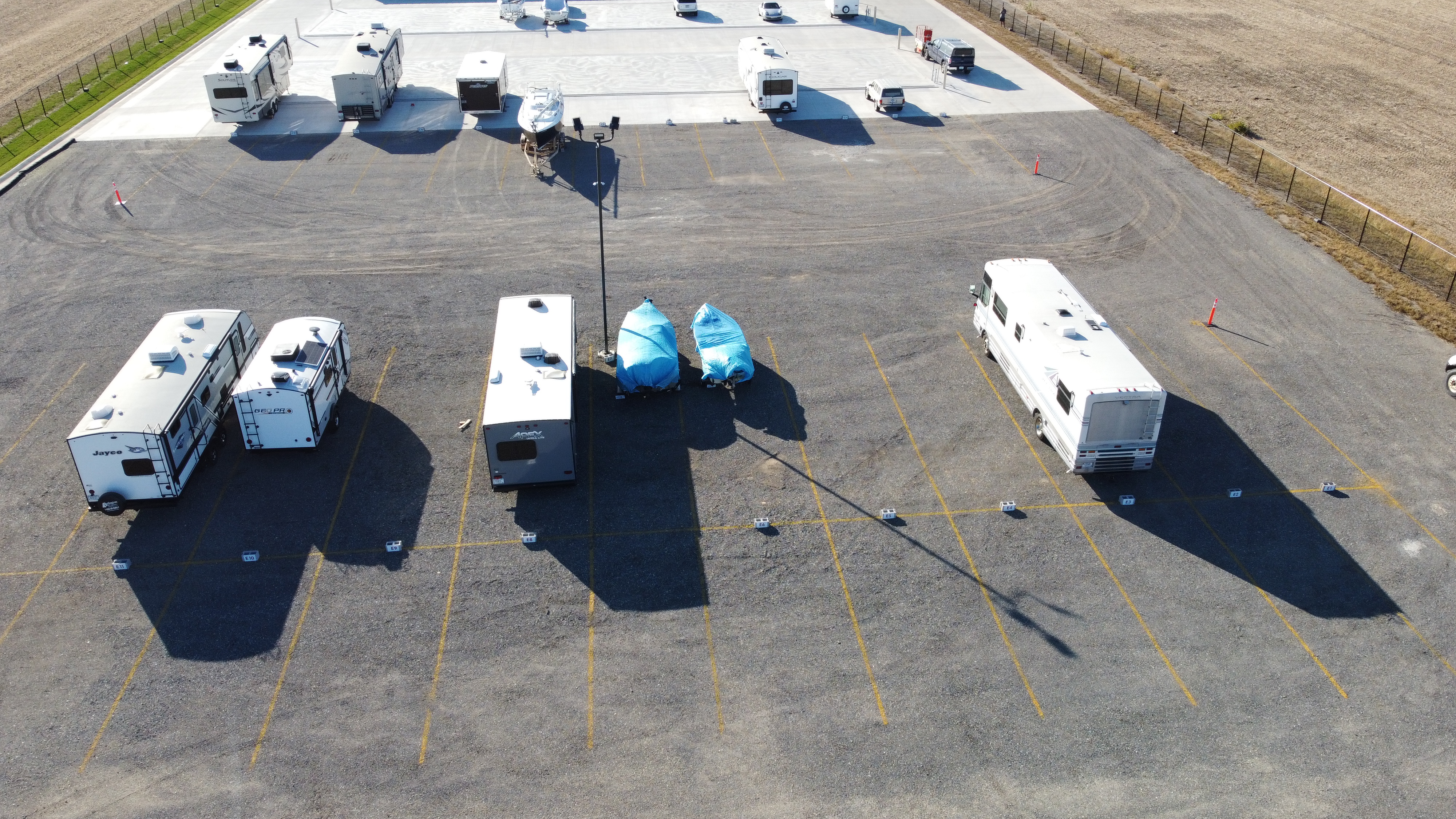 Secure concrete and gravel space options for your RV or boat