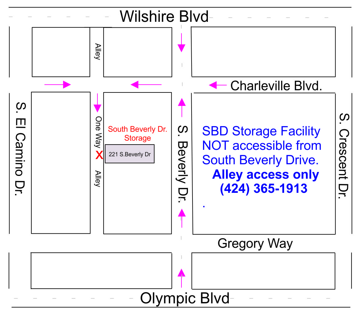 Directions to South Beverly Drive Storage