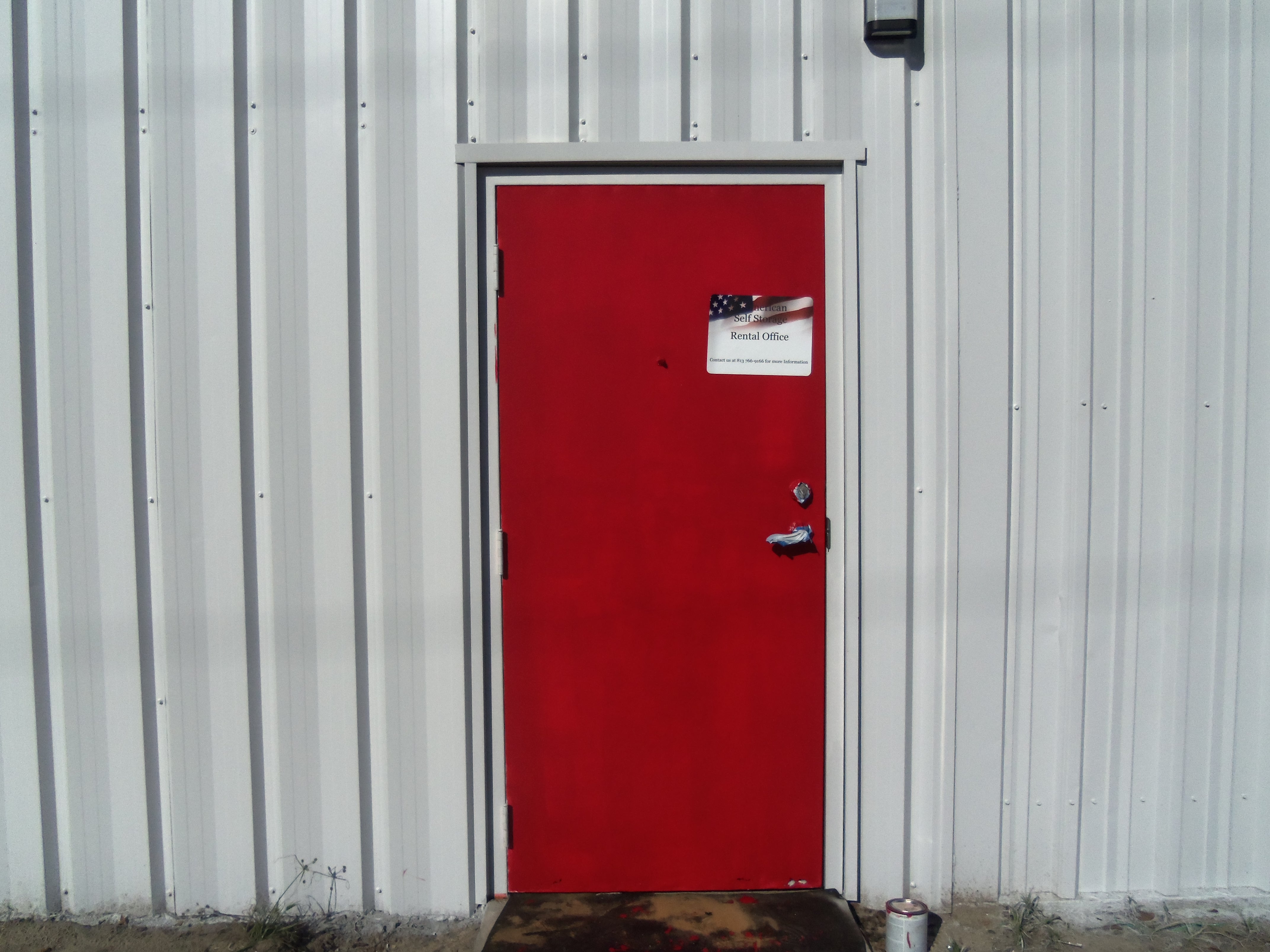 Office entrance- red door