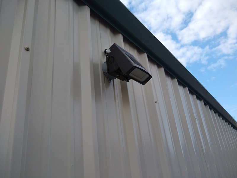 exterior of i85 storage showing security camera