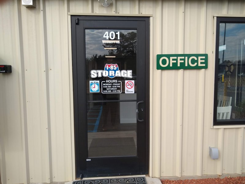 I85 Storage Office Front Door Close Up