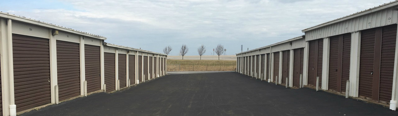 Business driveway with self storage units on both sides in Buffalo, NY