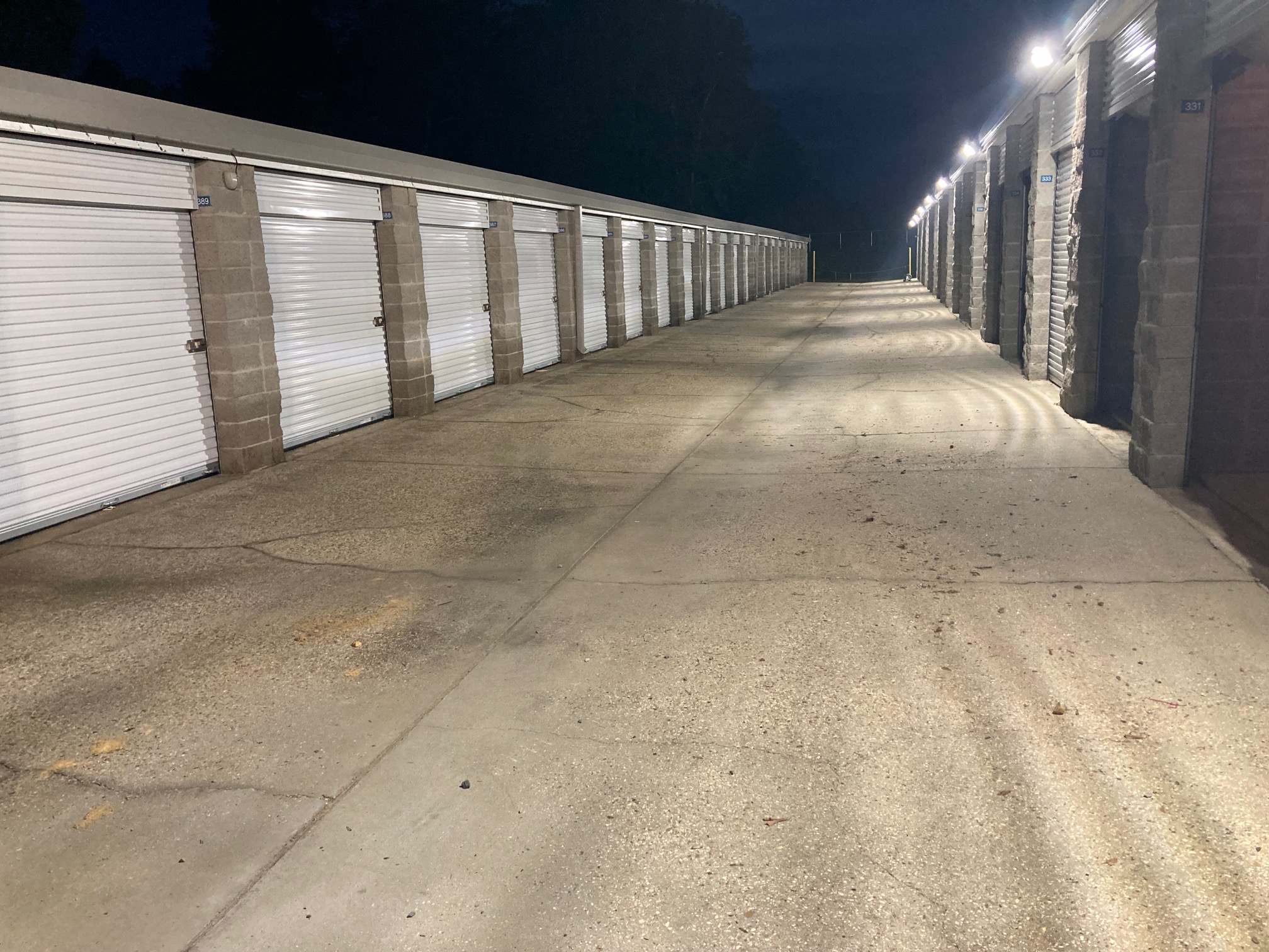 Bright LED lights every 30 ft