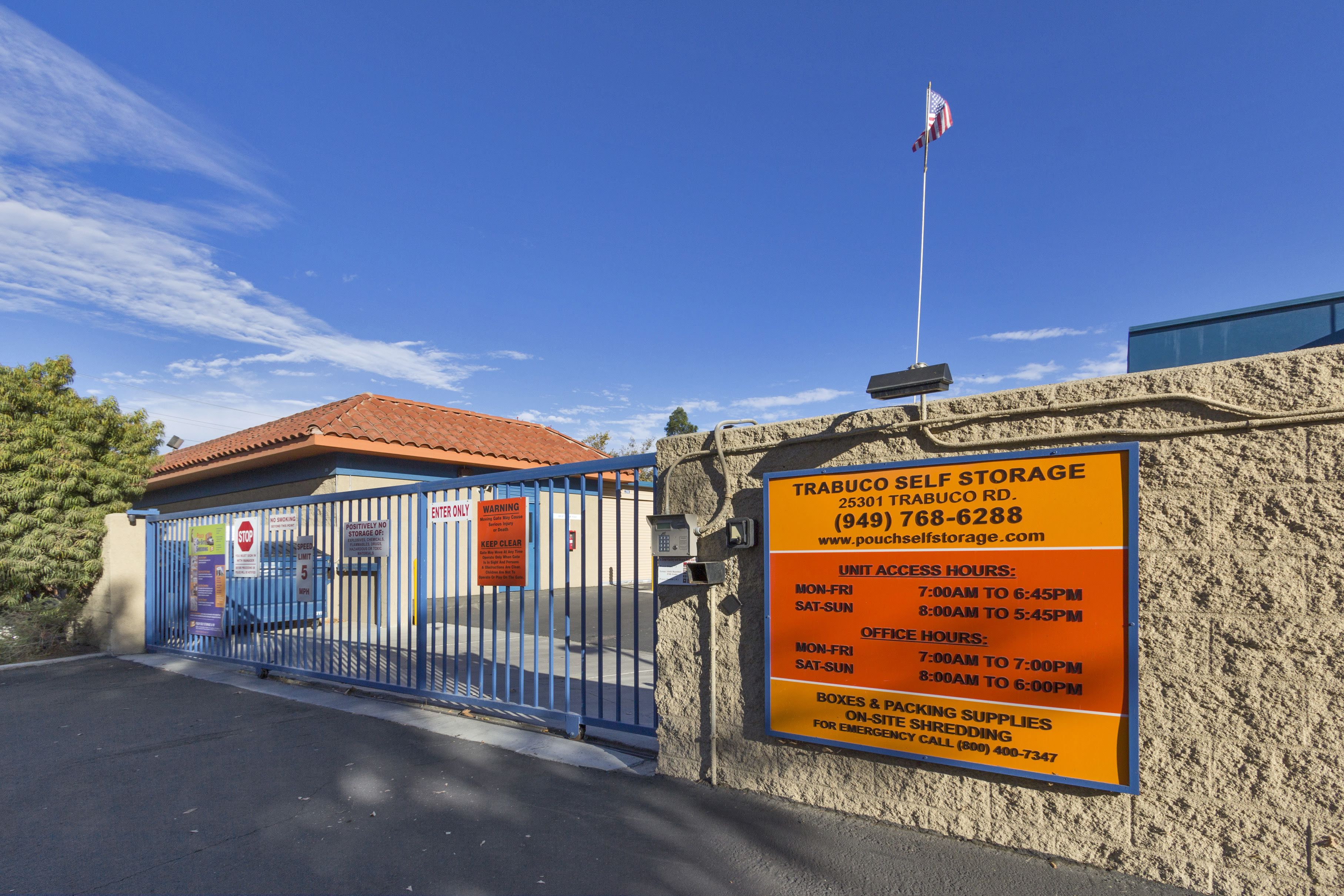 Exterior gate at Trabuco Self Storage