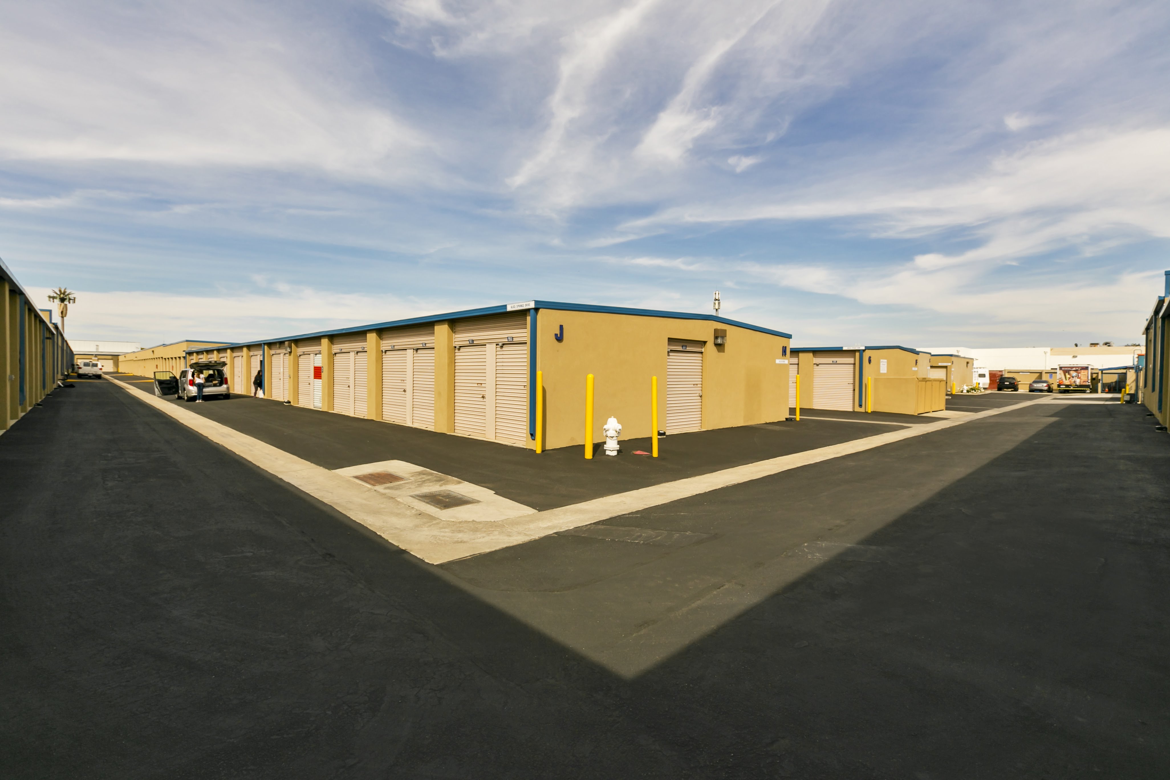 large storage building with exterior access