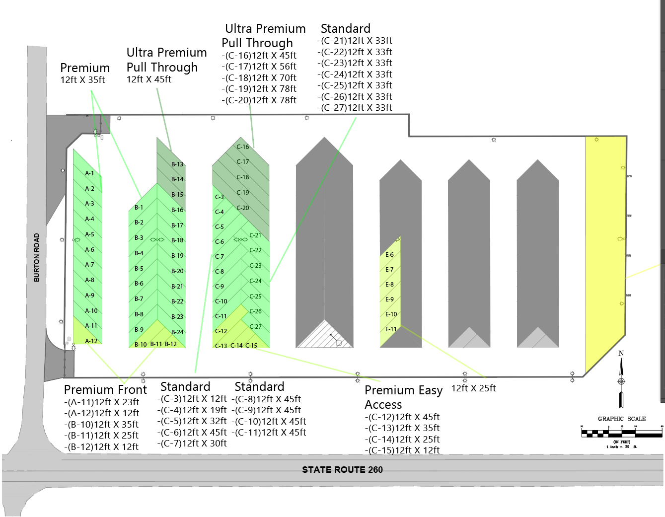 Facility Map for Burton RV Storage in Show Low, AZ