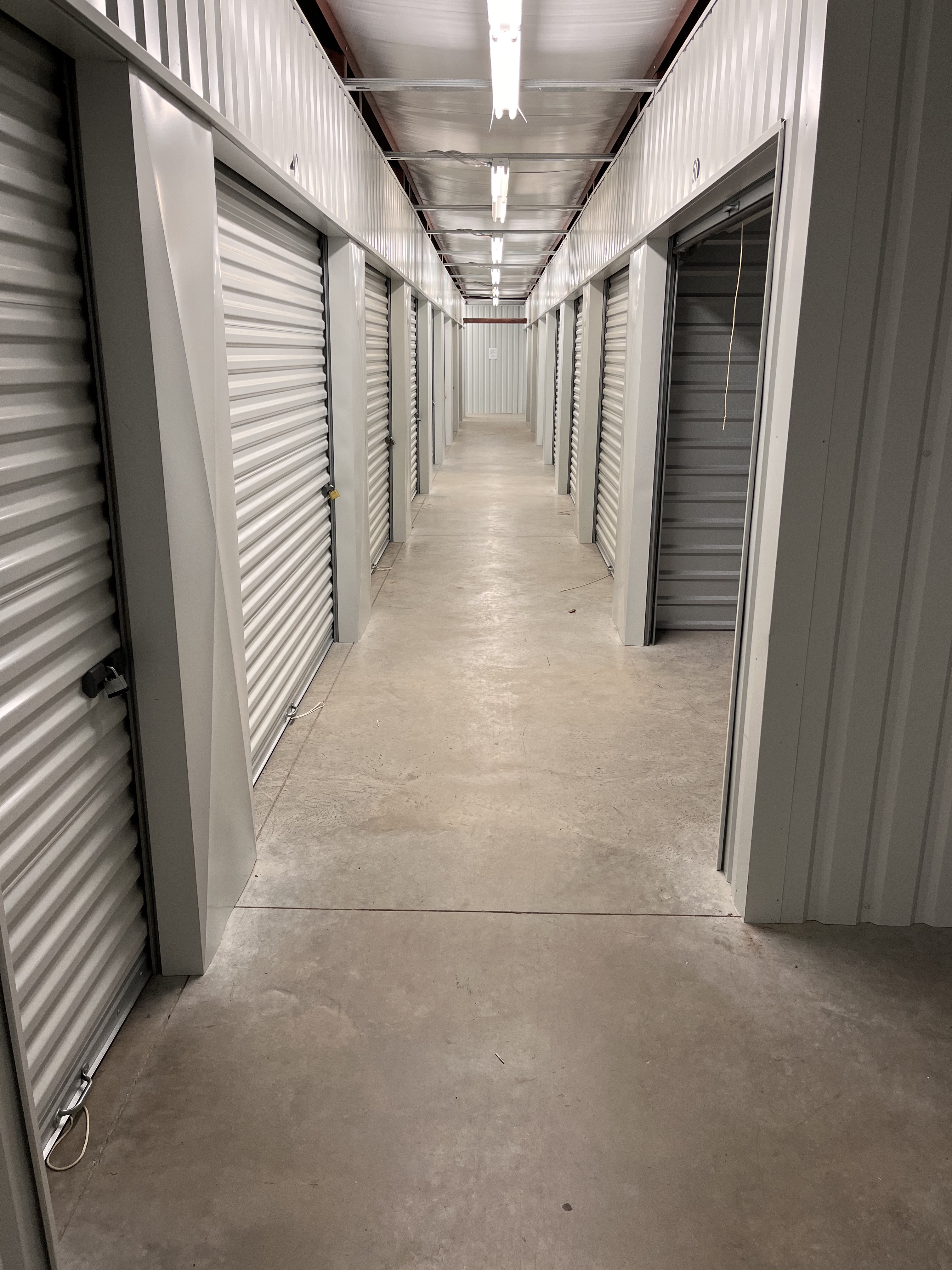 hallway of inside access self storage units