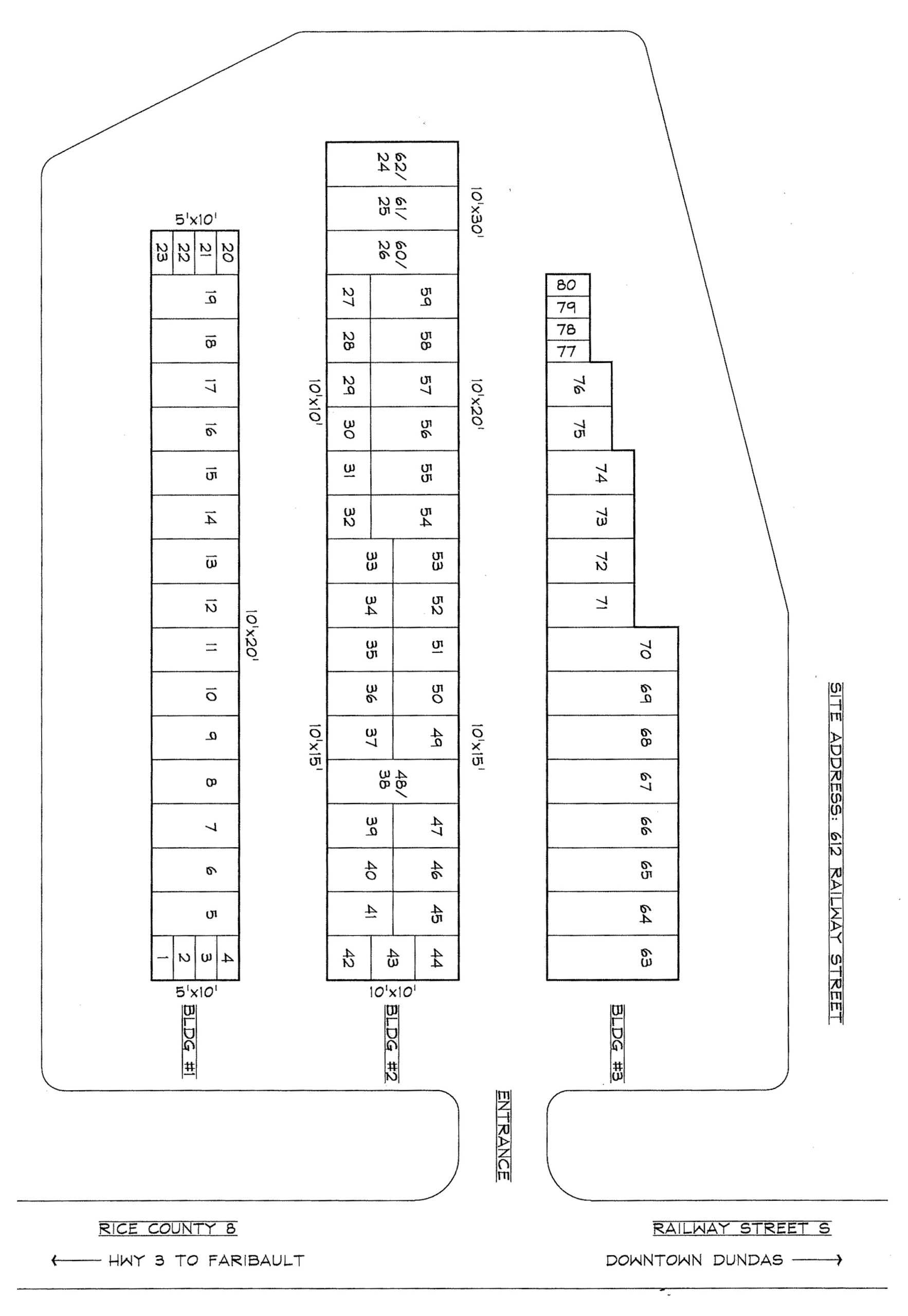 Self Storage Dundas Southside Site Map | 612 Railway St South Self Storage Dundas Southside Site Map | 612 Railway St South