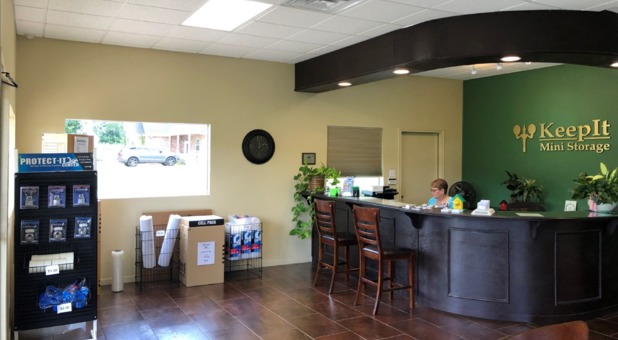 Inside of the front office and business center at KeepIt Mini Storage in Mineola, TX