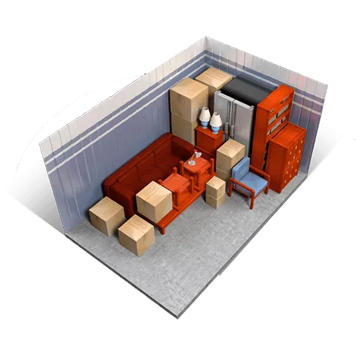 The 10x15 What fits inside?  With 150 square feet of space, this large unit can typically store the content of 3 bedrooms. This space is also ideal for larger items like televisions, pianos, couches, or tables.