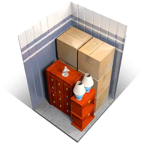 The 5x5 What fits inside?  This size unit yields 25 square feet of space. Although these 5x5 units are small, they are an excellent size to store all of your extra items, like garden tools, seasonal items, office supplies, or your miscellaneous boxes.