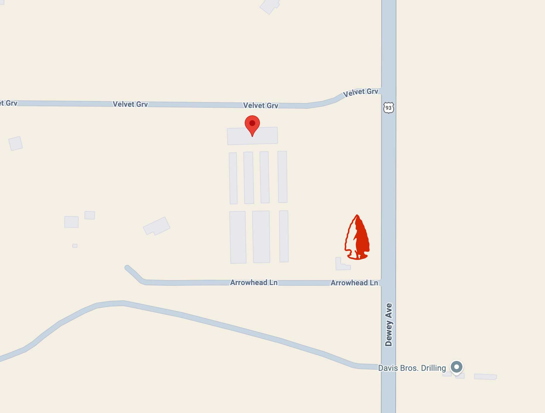 Arrowhead Storage - google listing map