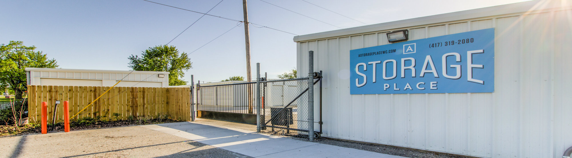 A Storage Place logo on building