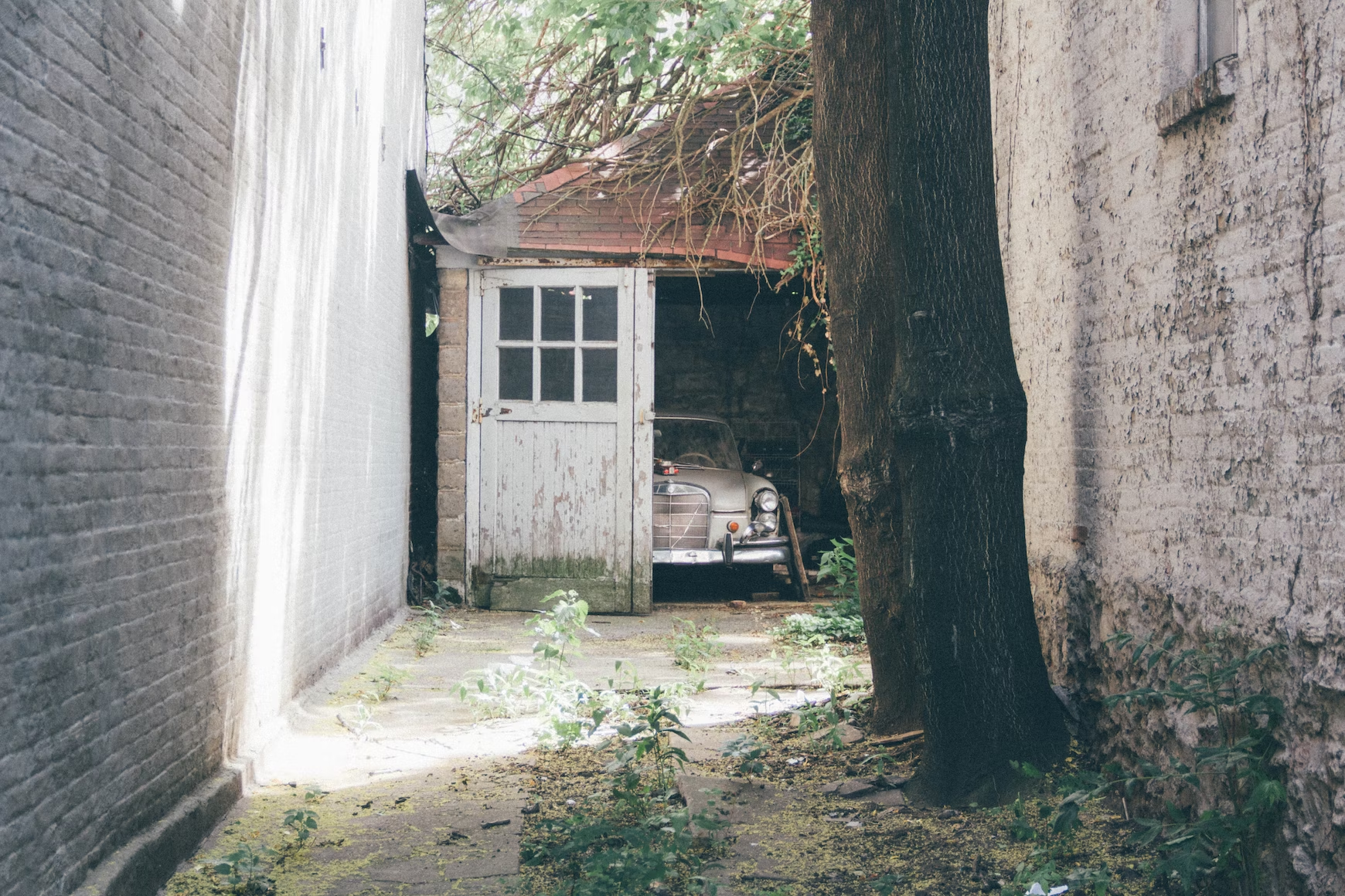 Stored old vehicle