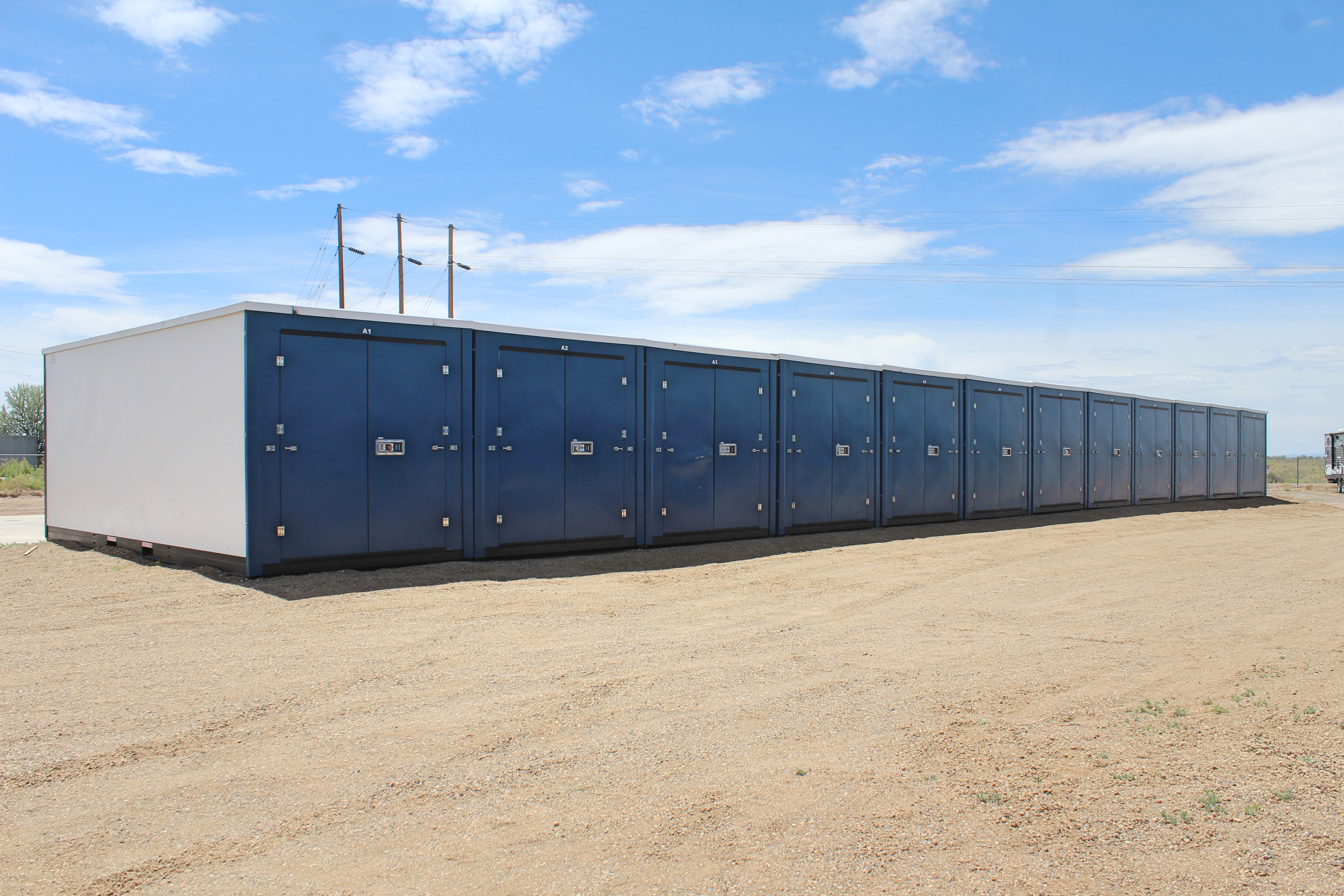 example of row of containers at Alamosa Storage