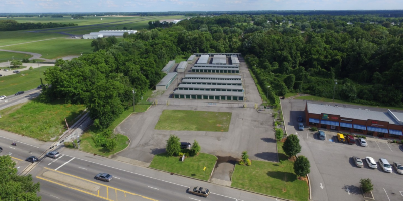 aerial view of self storage facility clarksville tn