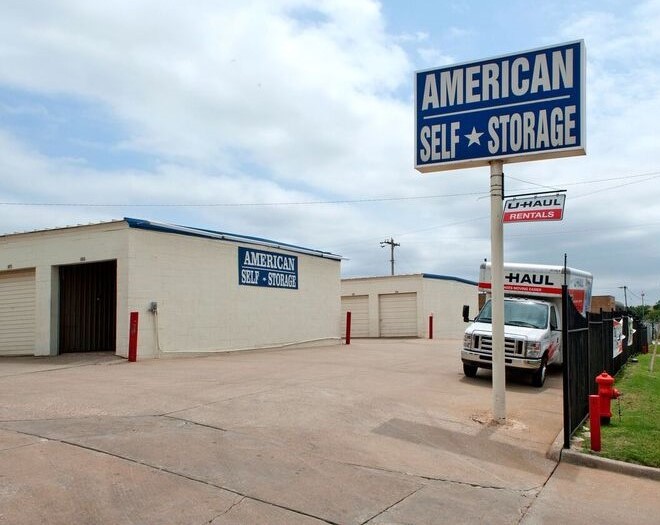 self storage facility with parked moving truck