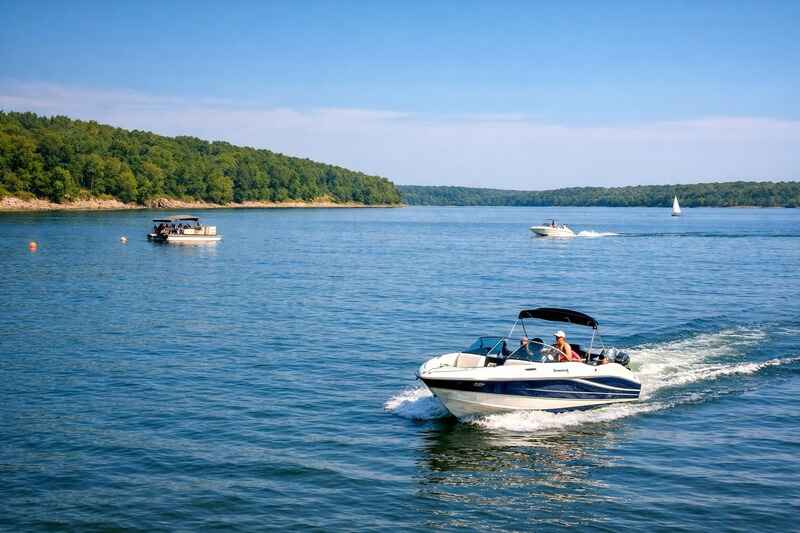 Boats on Clinton Lake