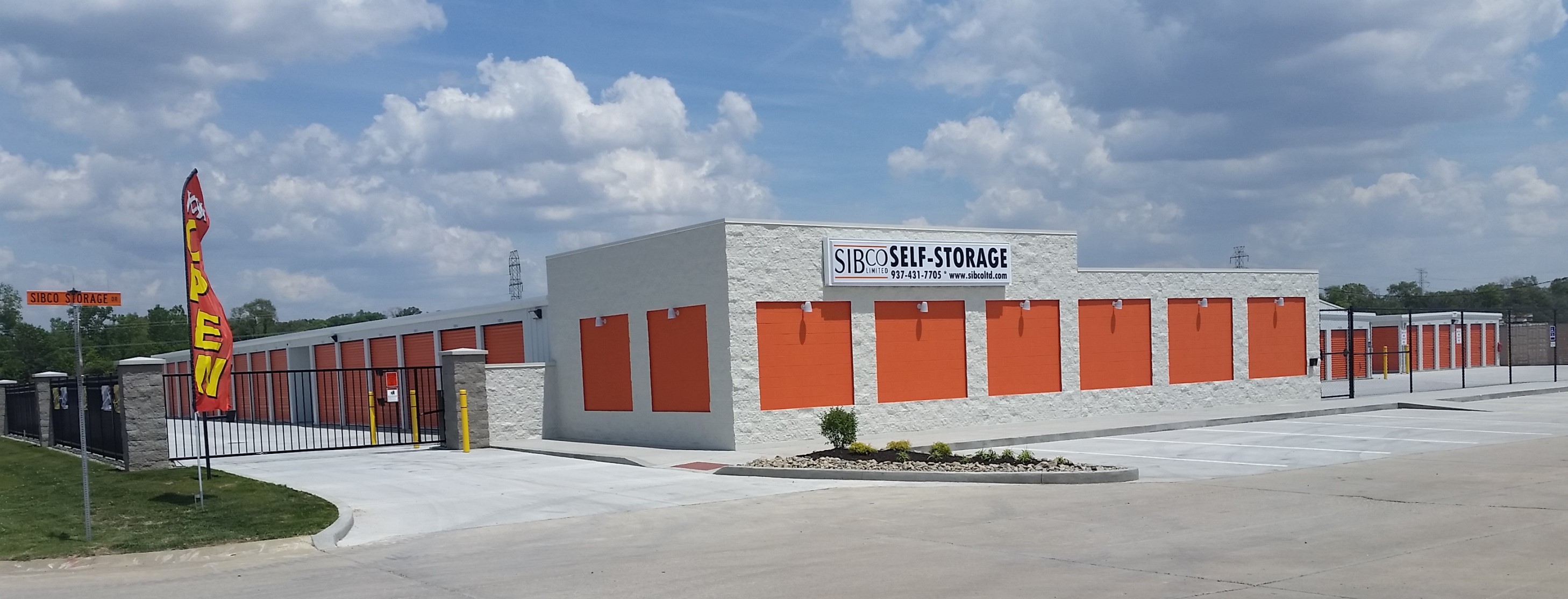 front entrance, fenced and gated, to Sibco Ltd self storage