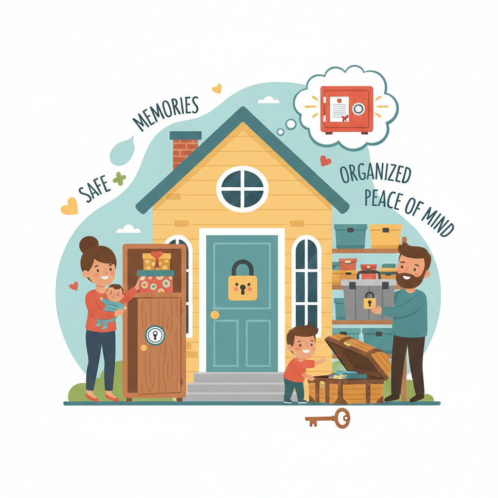 Family Making Room In House Family Using Locked Up Storage