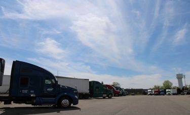 Airlake Storage uncovered semi trailer parking