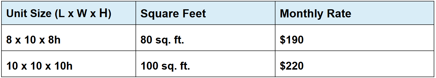 Medium Storage Units Rates in Pemberton, BC