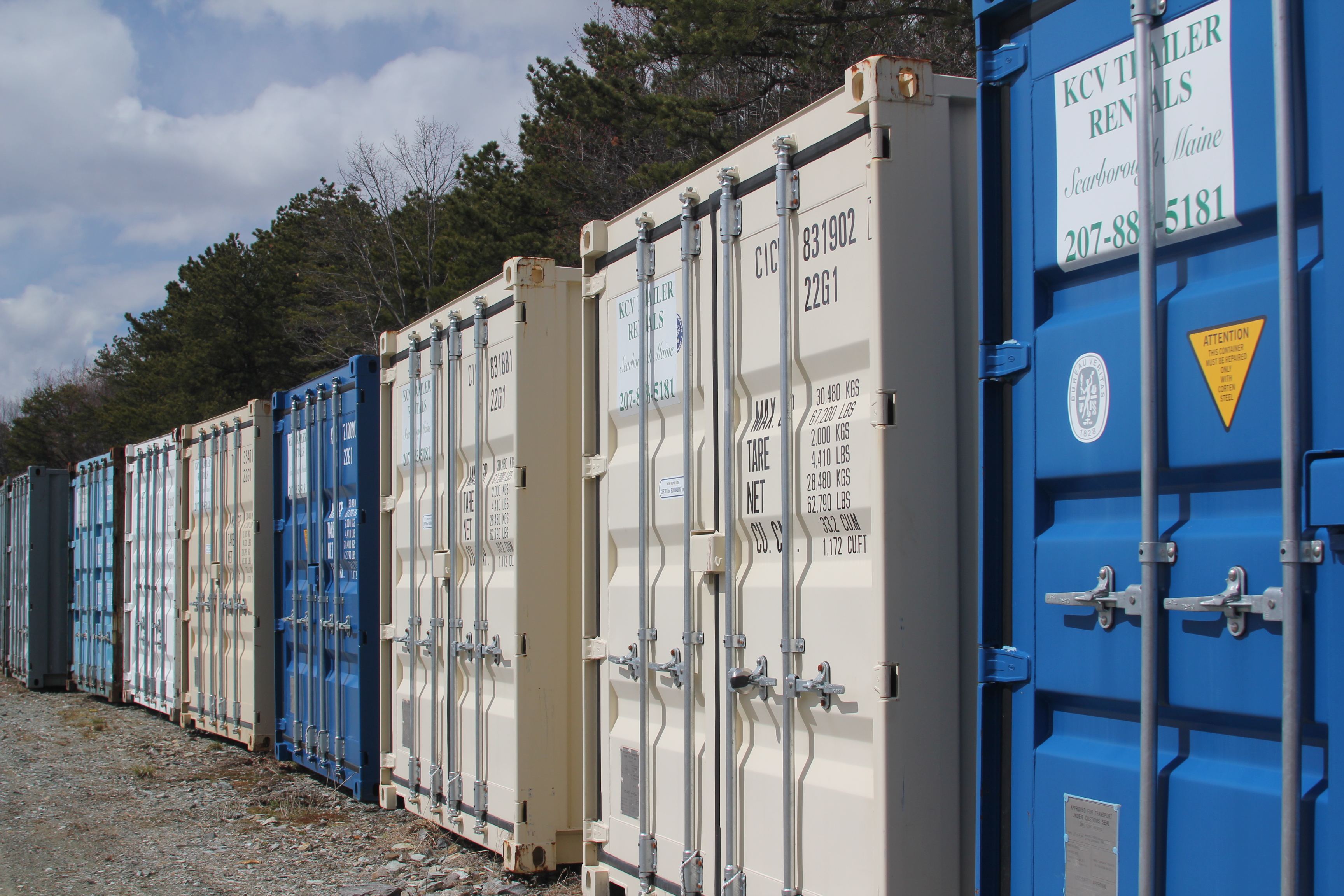 row of storage containers in scarborough, me