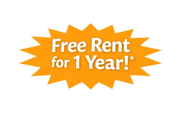 Free Rent for 1 Year
