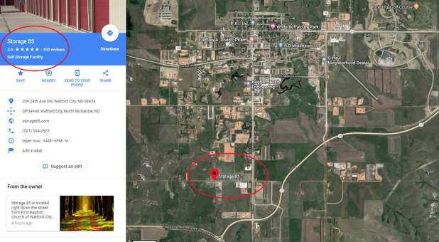 Google Map showing Storage 85 location and listing Google Map showing Storage 85 location and listing