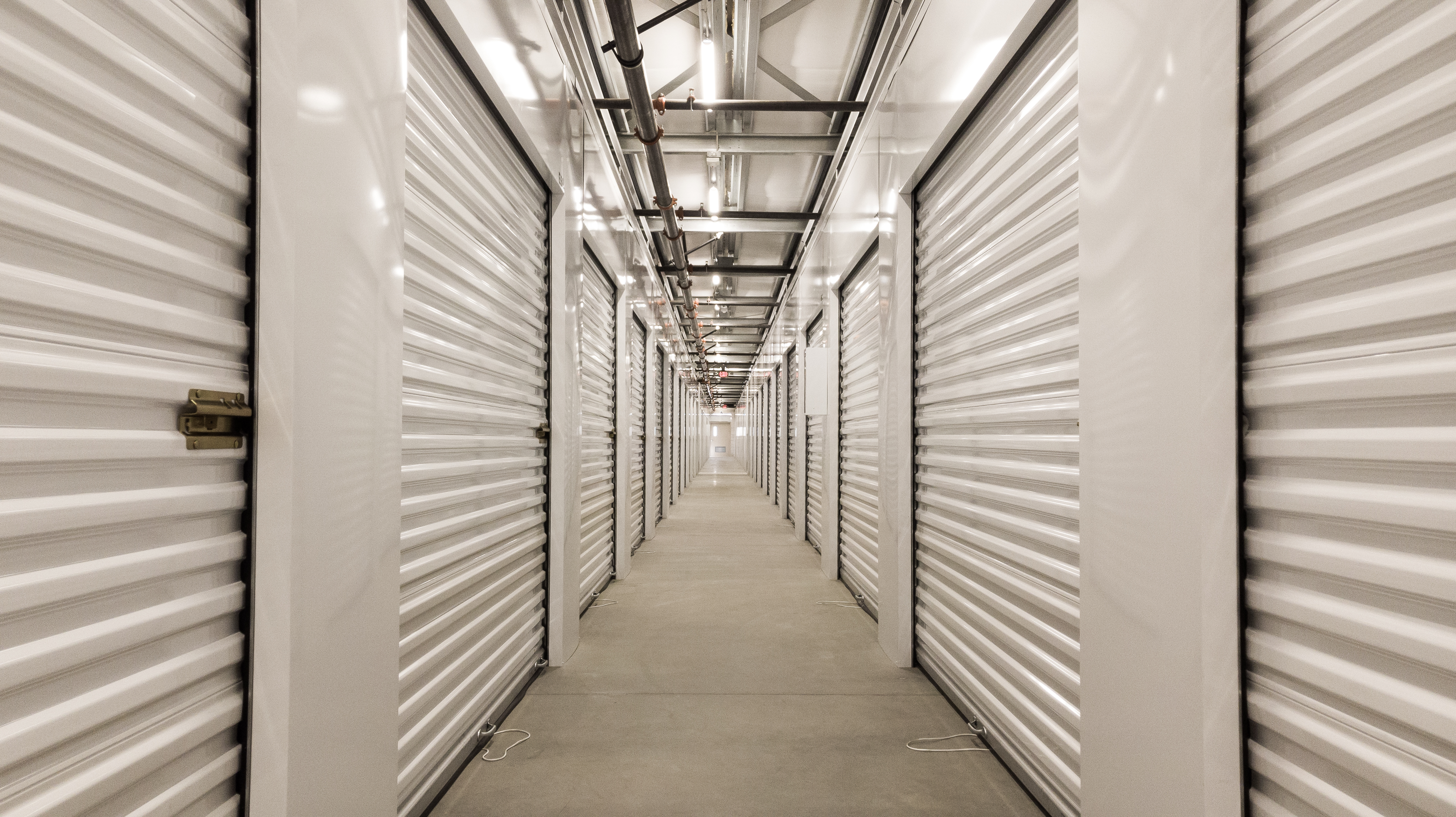 hallway of interior storage units