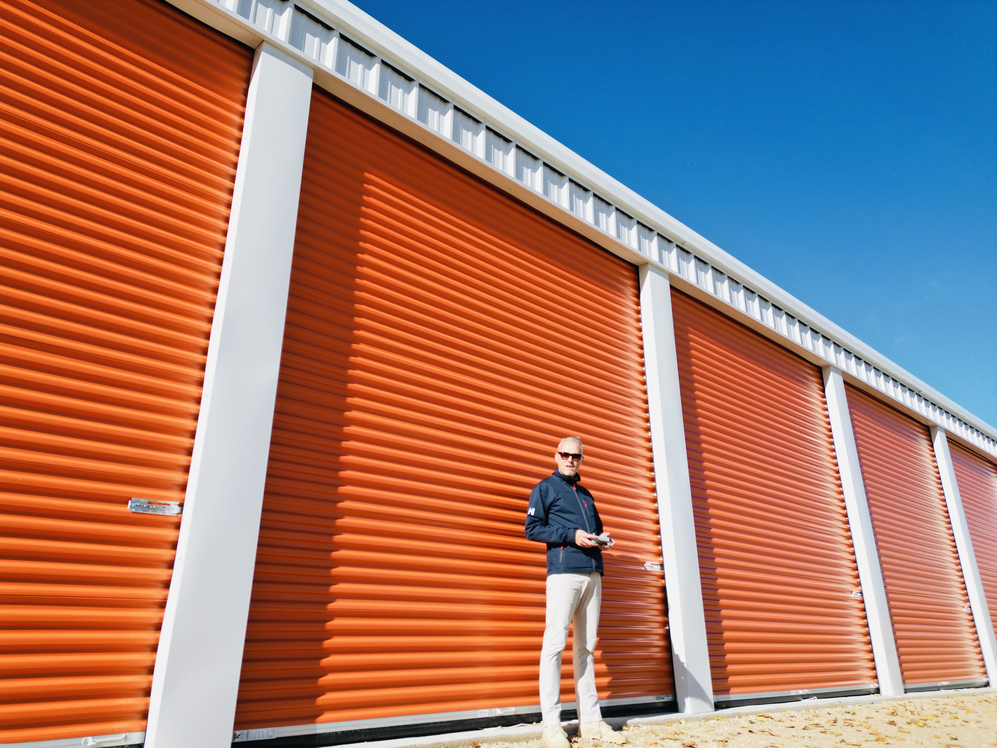 Wide and tall enclosed storage units at Houghton Lake Boat and RV Storage