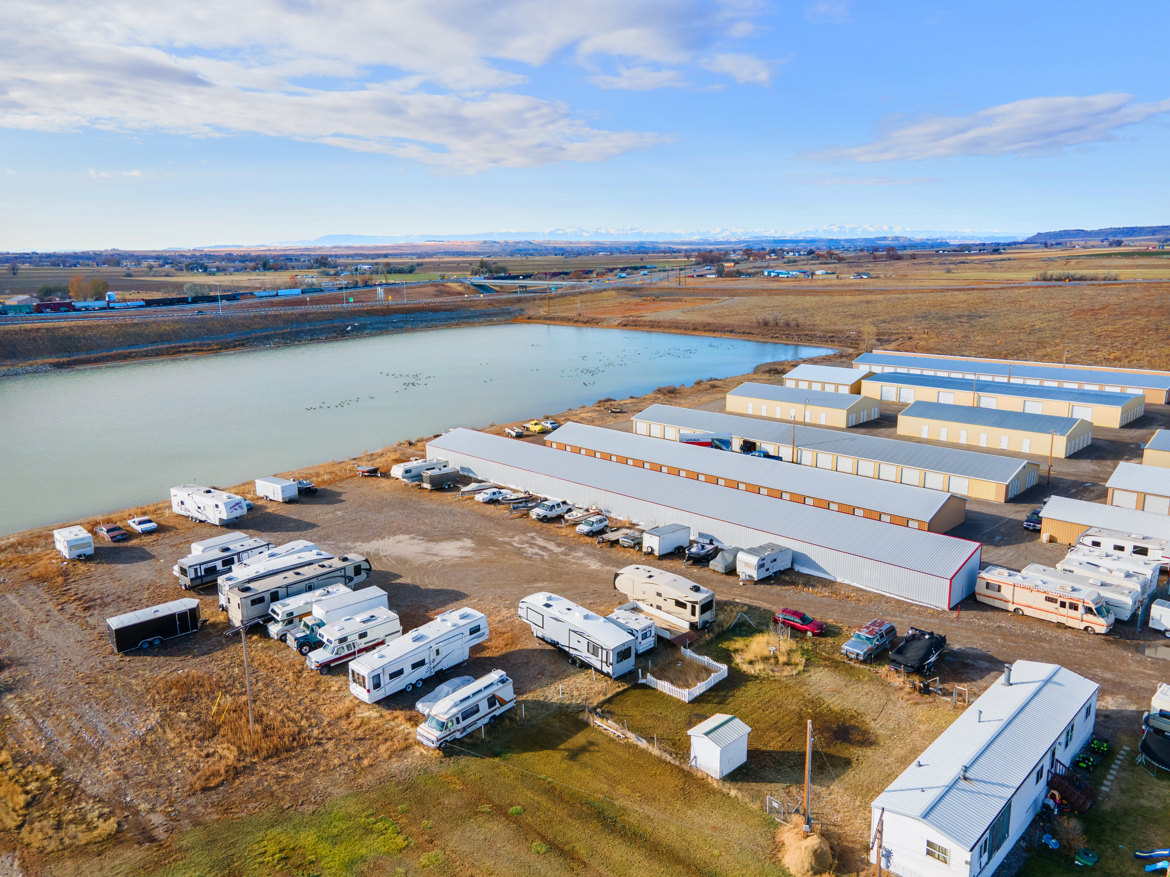 aerial view of westbrook storage, laurel, mt