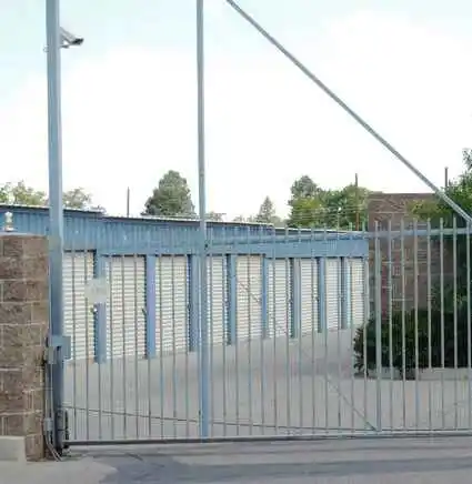 Security gate at Golden Target Self Storage 