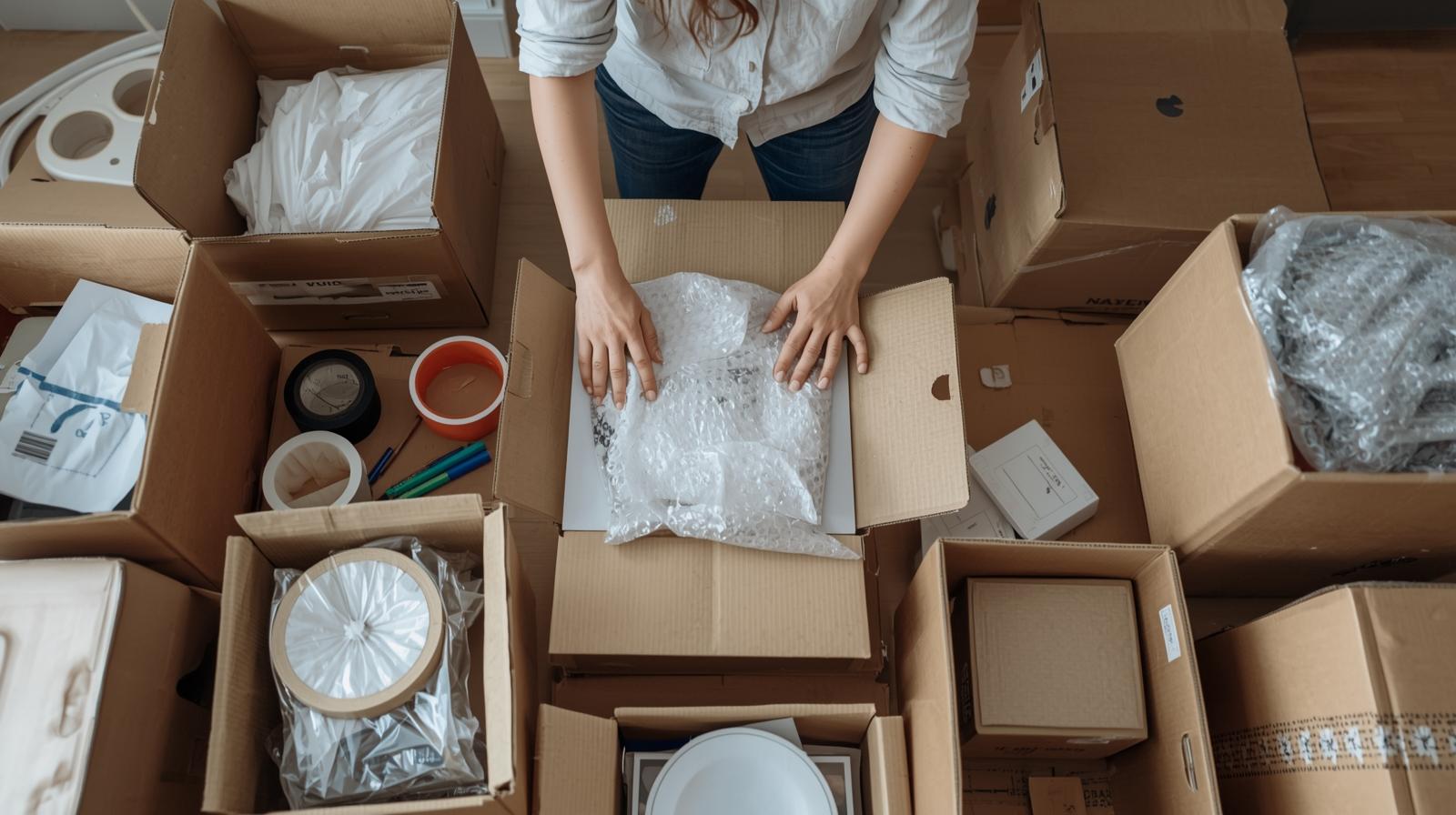 Decluttering and packing boxes before a move in Zephyrhills