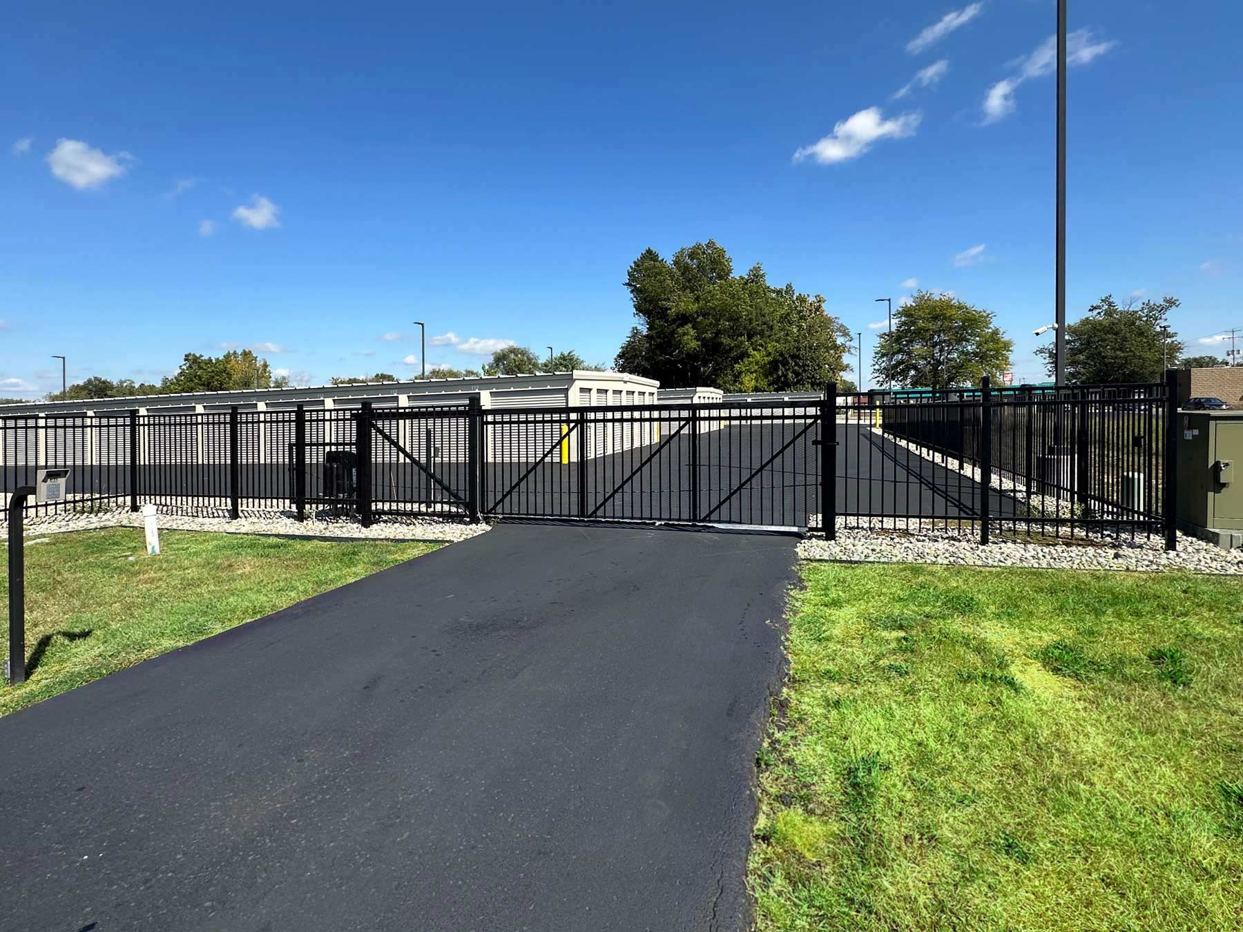 driveway coming up to gate for storage facility near plainwell mi