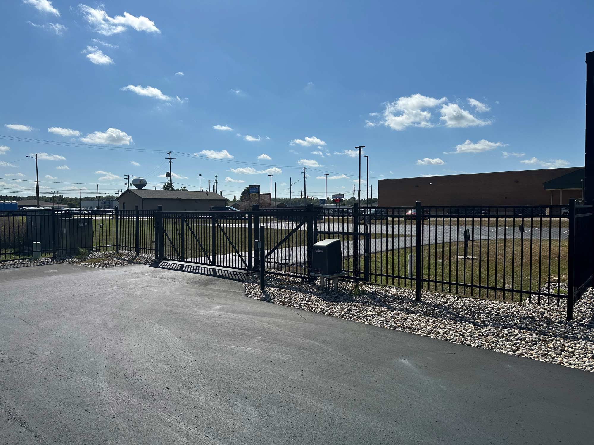 secure gated entrance to storage facility