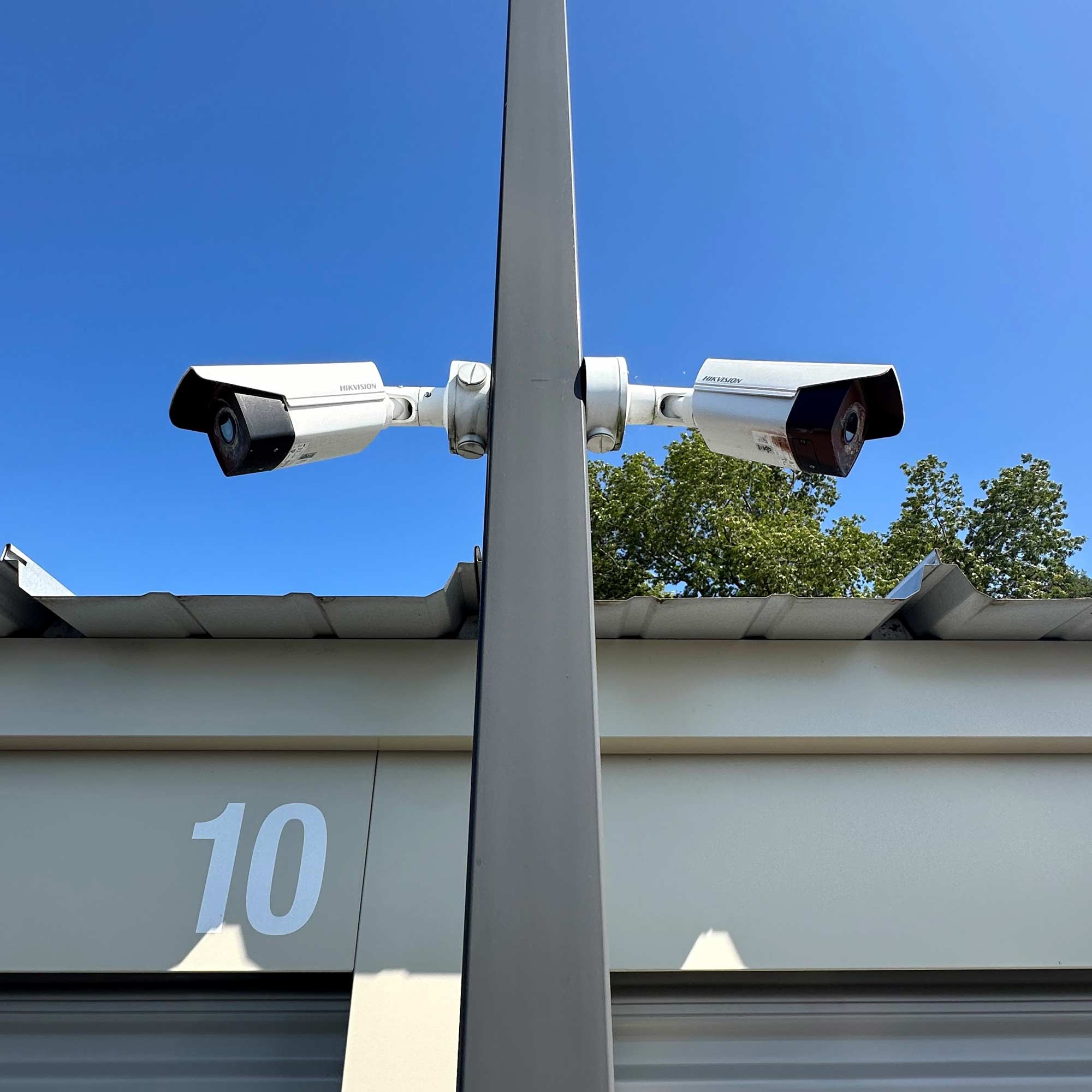 security cameras above storage units