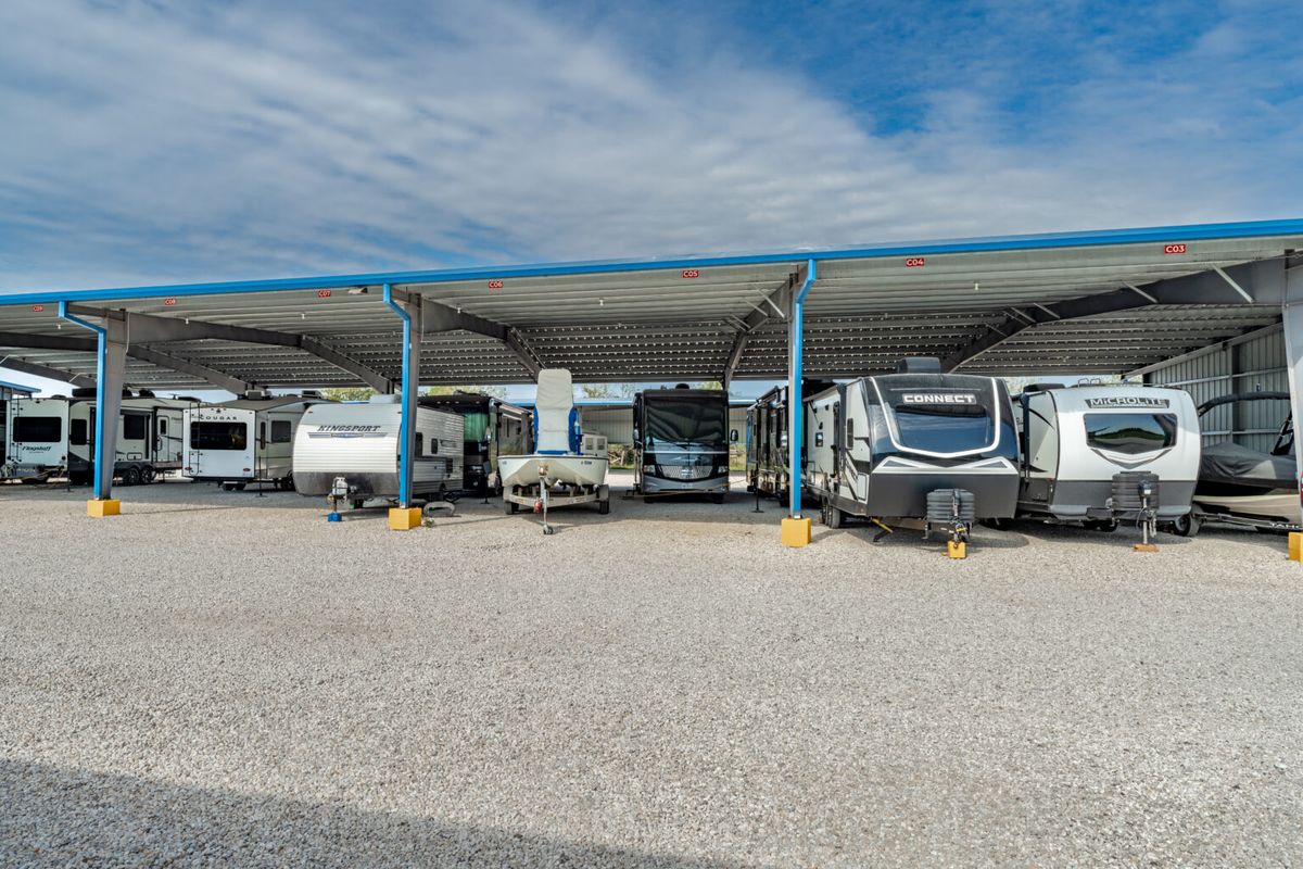 Highland Lakes Boat Storage Bertram, TX Anglers Boat storage for Highland Lakes anglers near Bertram, TX, between fishing trips on Buchanan Lake and Lake LBJ