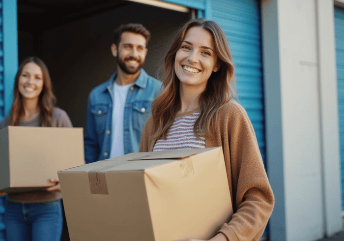 Organizing home items into cardboard boxes in Waxahachie to prepare for a move into a local self-storage unit.