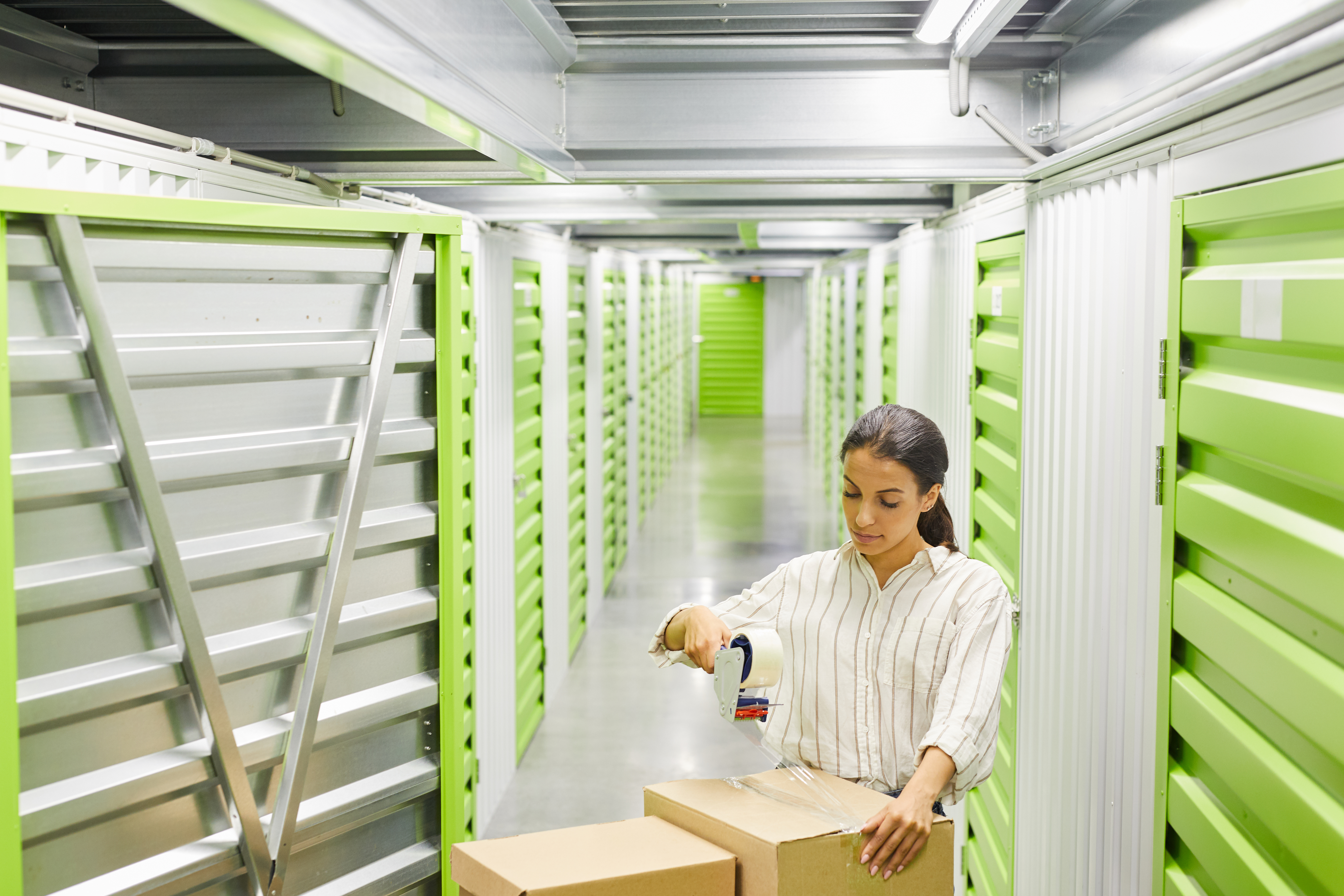 Climate-controlled storage unit interior in Waxahachie, TX, protecting furniture, antiques, and valuables from Texas heat