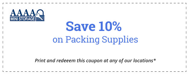 10% off packing supplies coupon