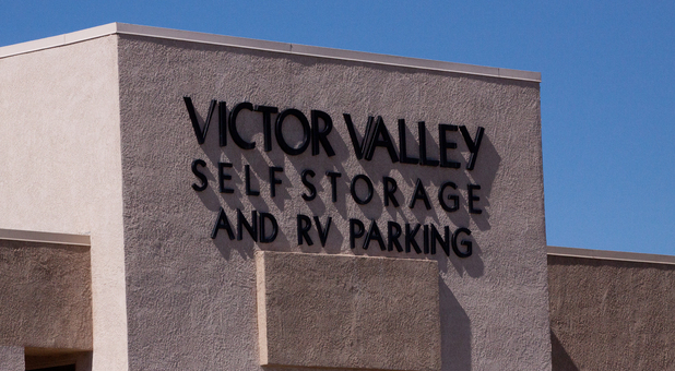 Victor Valley Self Storage and RV Parking sign