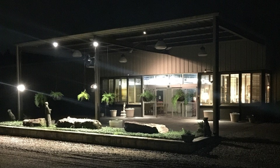 Front office of Storage 4-U at night