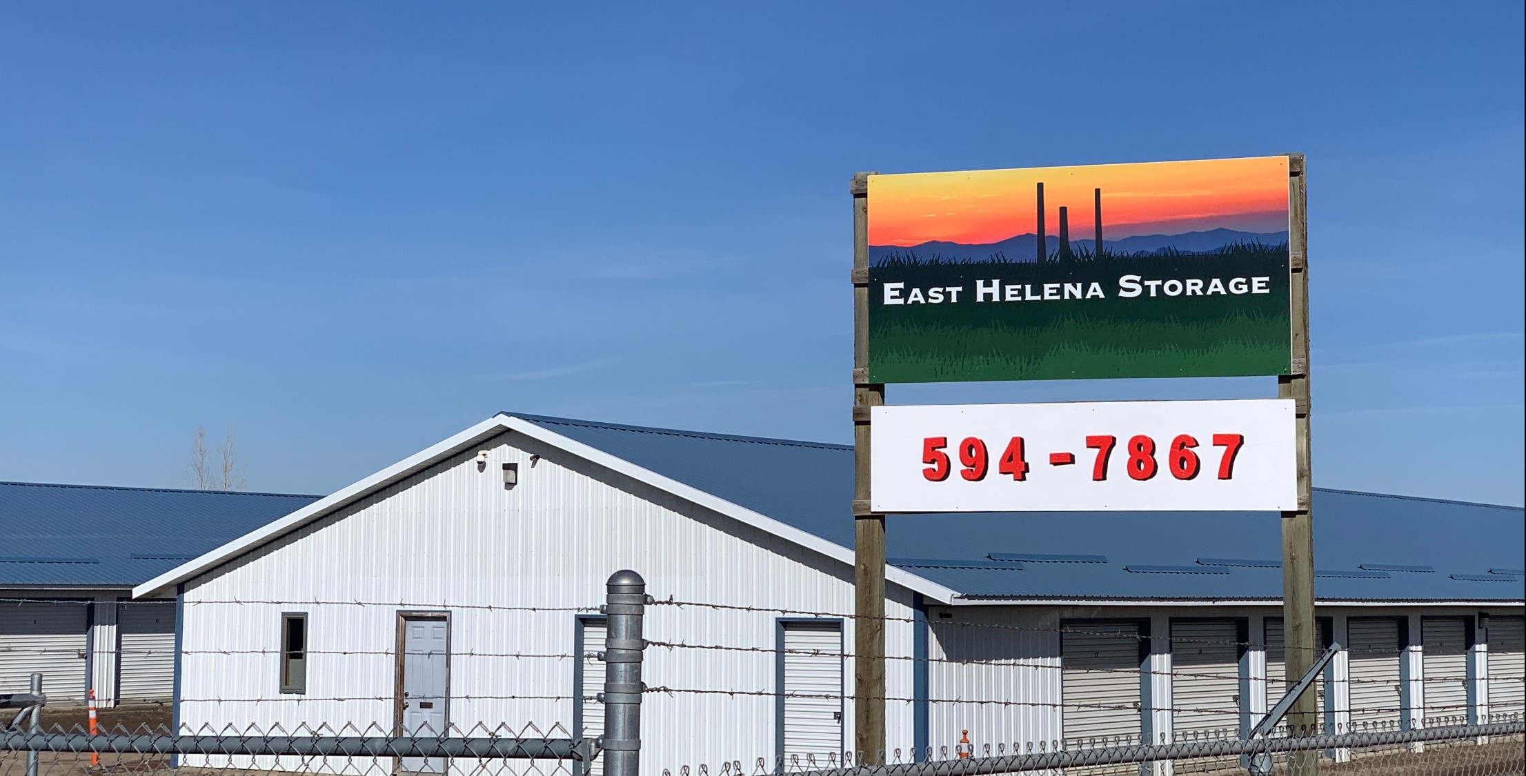 East Helena Storage front sign and entrance