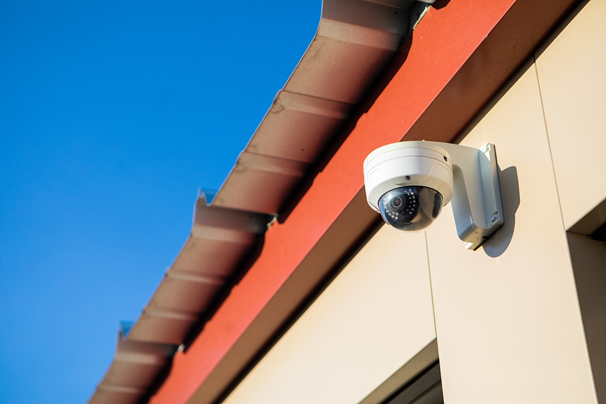 Securty camera on storage building