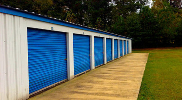 Rows of storage units in Haw River, North Carolina