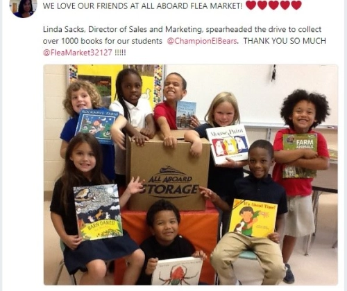 All Aboard Donates 1000+ Books to Champion Elementary School